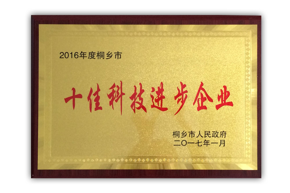 2016年度桐鄉(xiāng)市十佳科技進(jìn)步企業(yè)