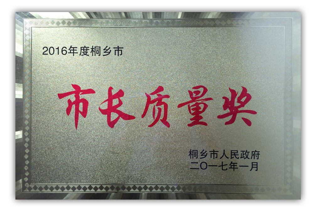 2016年度-桐鄉(xiāng)市市長質(zhì)量獎(jiǎng)
